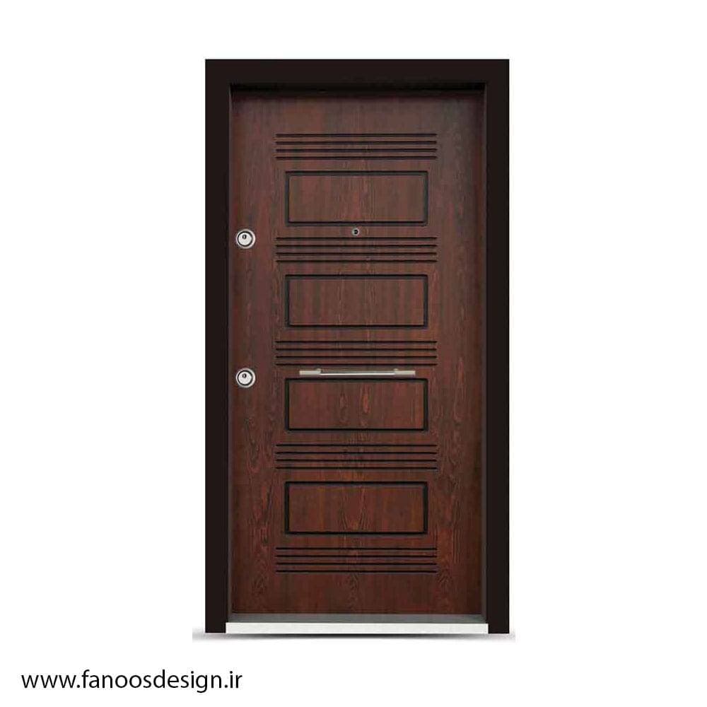 درب ضد سرقت کلاسیک طلایی با روکش بلوط سوخته کد MT428