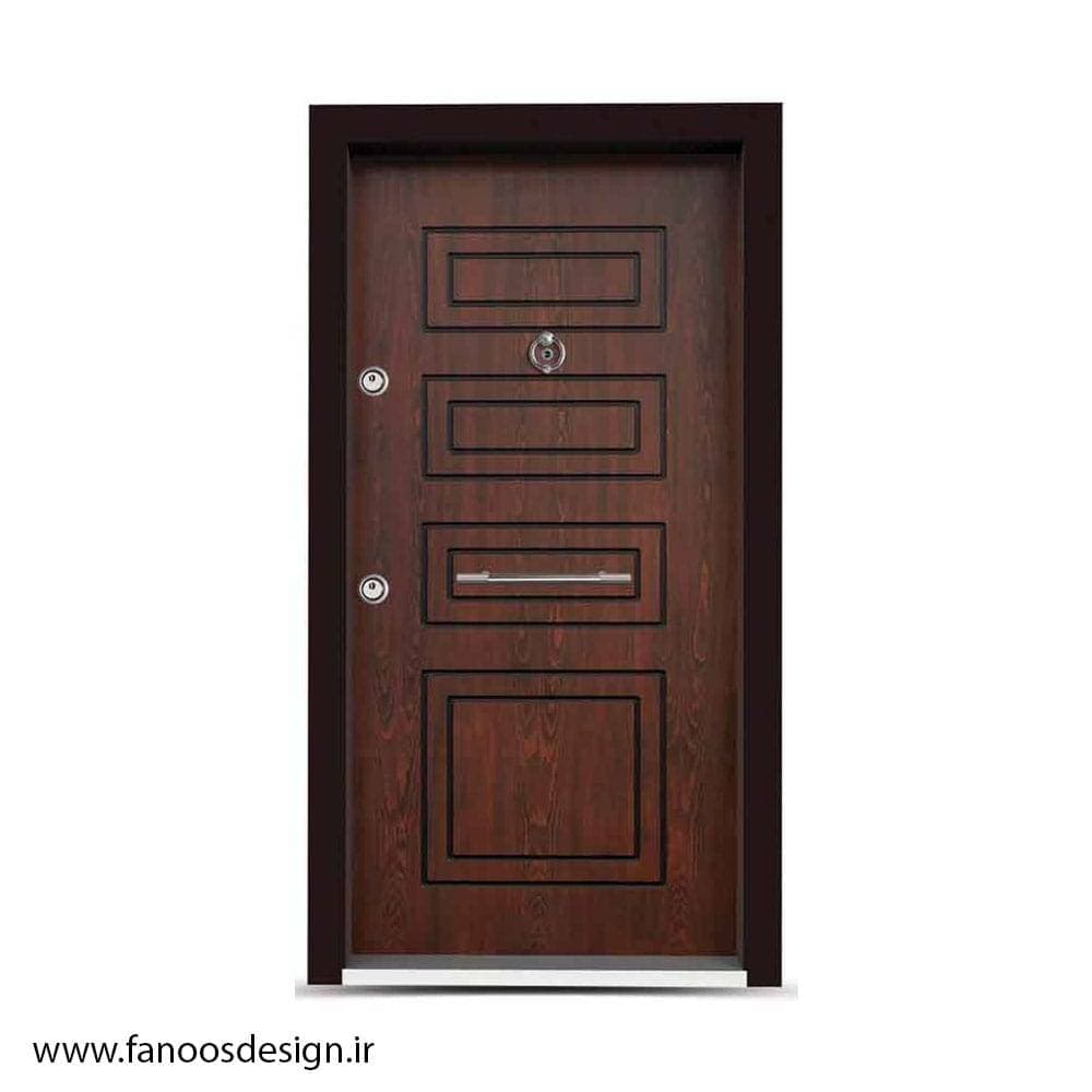درب ضد سرقت مدرن با روکش راش آنتیک- کد MT432