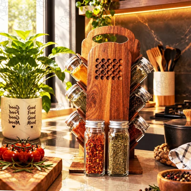 استند ادویه‌ی چوبی «درختی» — تصویر ۴