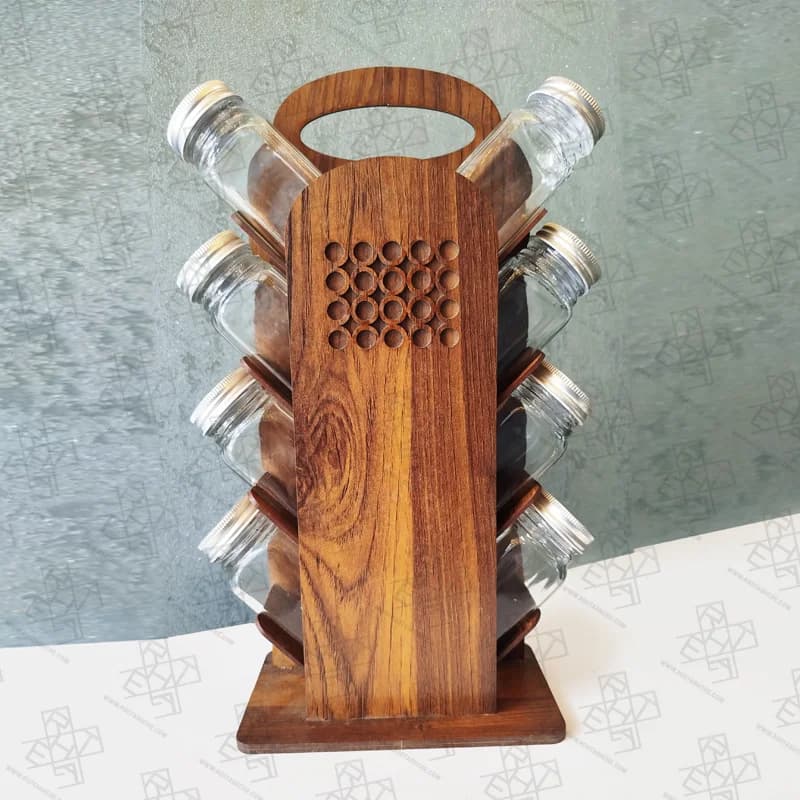 استند ادویه‌ی چوبی «درختی» — تصویر ۳