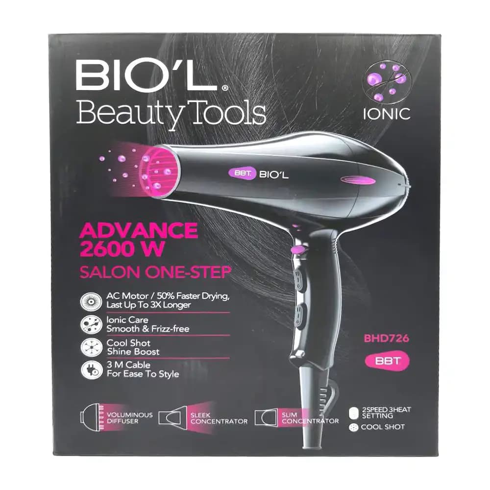 سشوار حرفه ای بیول مدل Beauty Tools BHD726 توان 2600 وات — تصویر ۳