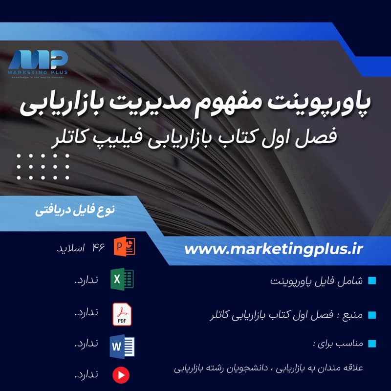 پاورپوینت بازاریابی فصل اول کتاب بازاریابی فیلیپ کاتلر