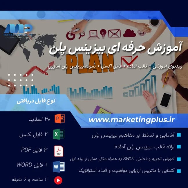 آموزش بیزینس پلن : قالب ، هندبوک، فرم خام ، نمونه ، فایل اکسل، PDF ، پاورپوینت و ویدیوی آموزش حرفه ای بیزینس پلن