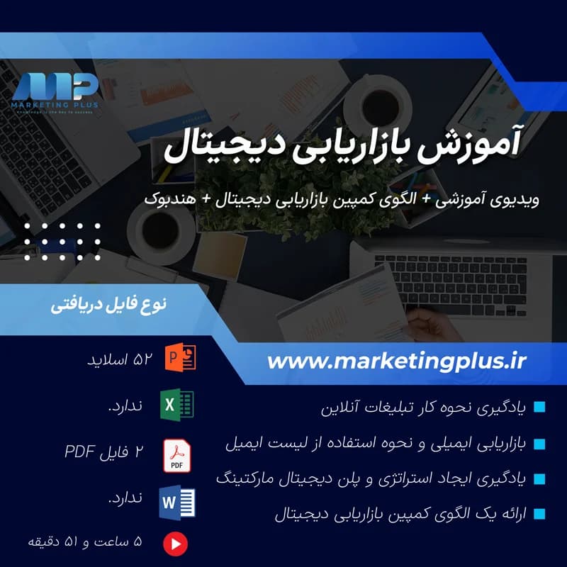 آموزش بازاریابی دیجیتال : پکیج آموزش ویدئویی ، هندبوک (PDF) ، الگو و پاورپوینت دیجیتال مارکتینگ — تصویر ۳