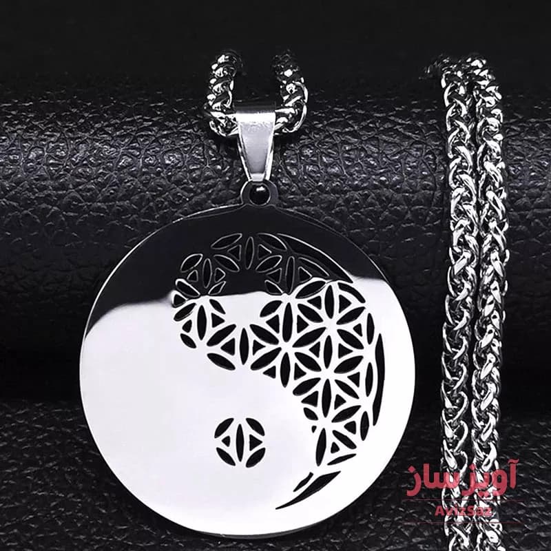 گردنبند بته جقه و یین یانگ کد 100892 — تصویر ۲