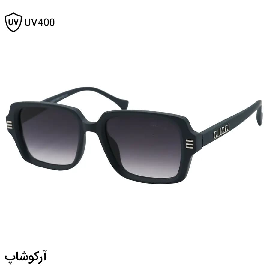 عینک آفتابی GUCCI با فریم مستطیلی شکل، رنگ سبز مات و لنز سبز سایه روشن مدل 1136