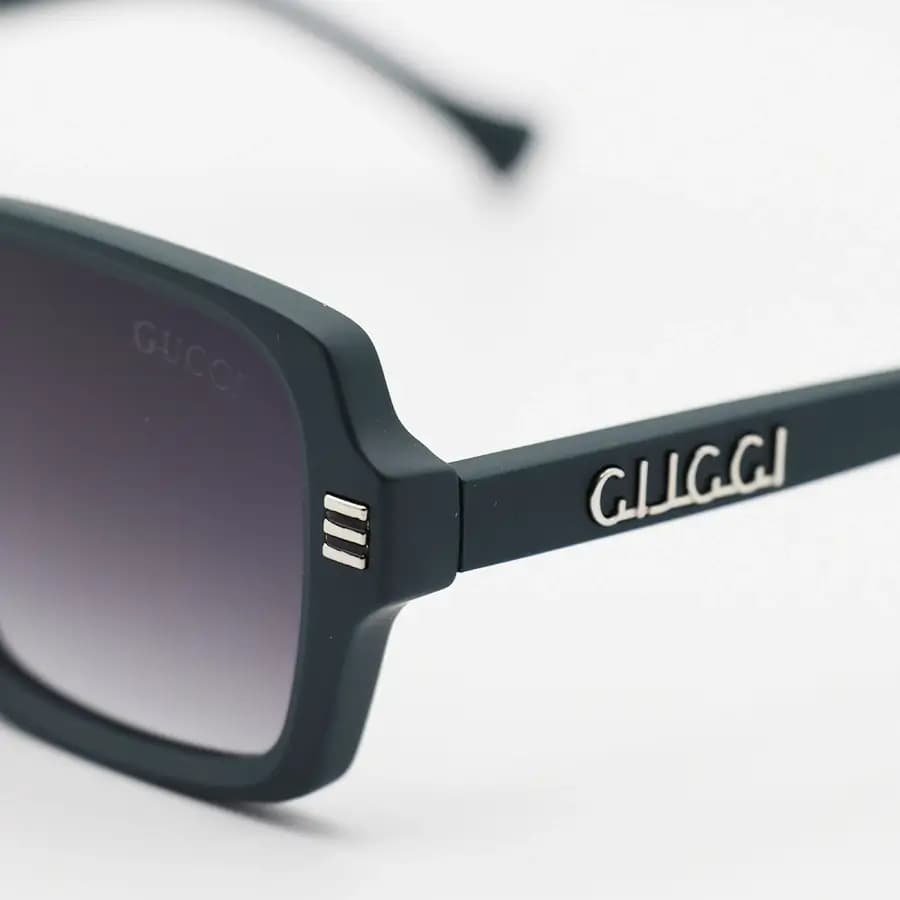 عینک آفتابی GUCCI با فریم مستطیلی شکل، رنگ سبز مات و لنز سبز سایه روشن مدل 1136 — تصویر ۵