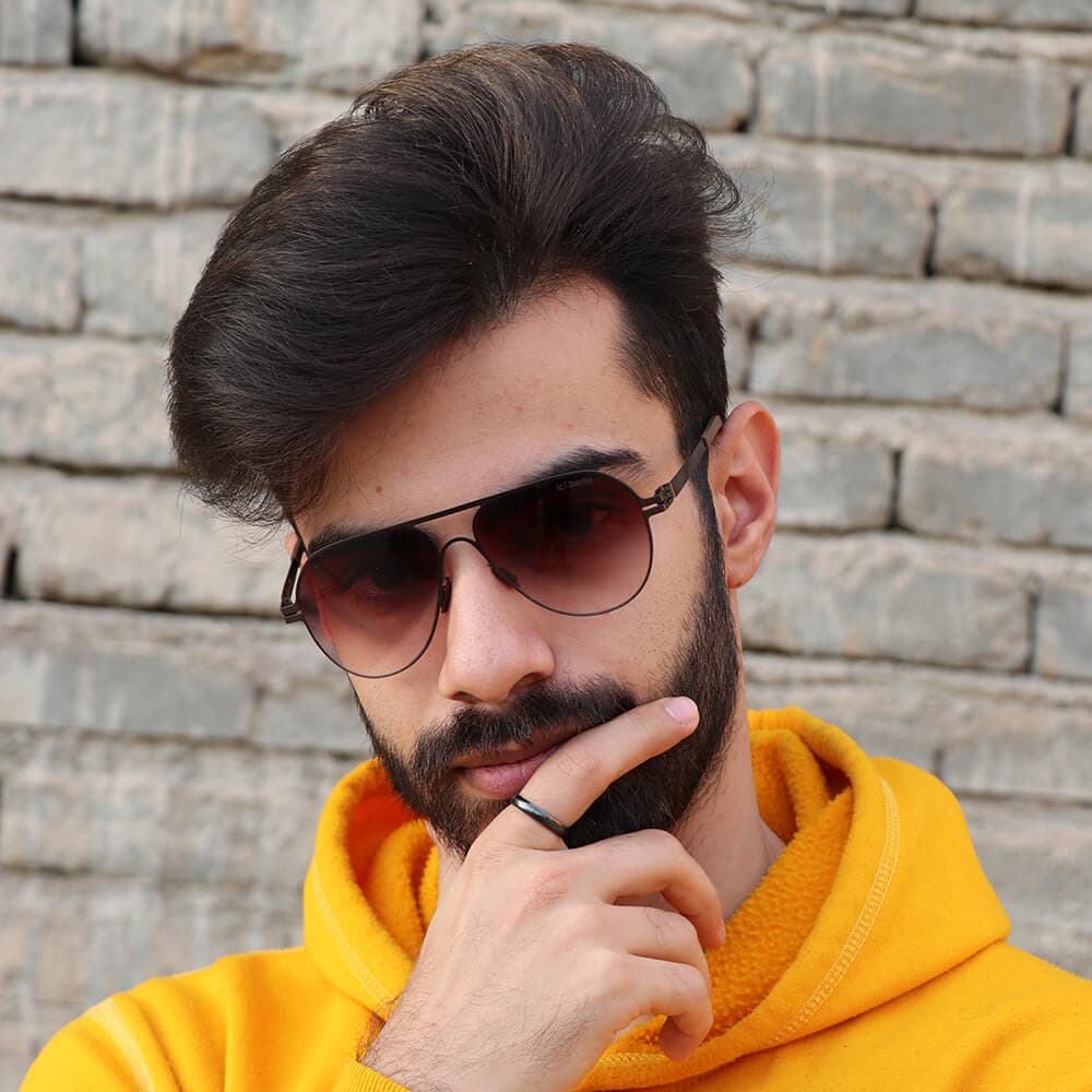 عینک آفتابی آیس برلین با فریم خلبانی، مسی، تیتانیوم و لنز قهوه ای مدل PS18020 — تصویر ۲