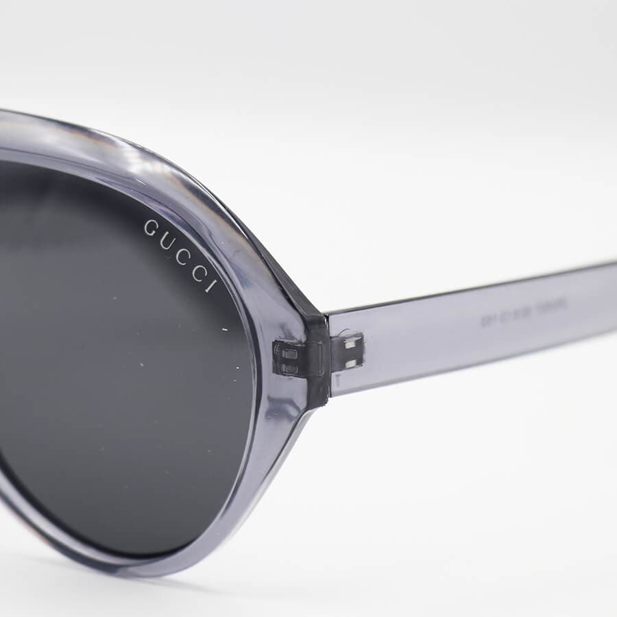عینک آفتابی GUCCI با فریم طوسی رنگ، شکل خلبانی، سایز بزرگ و لنز دودی تیره مدل 94533 — تصویر ۶