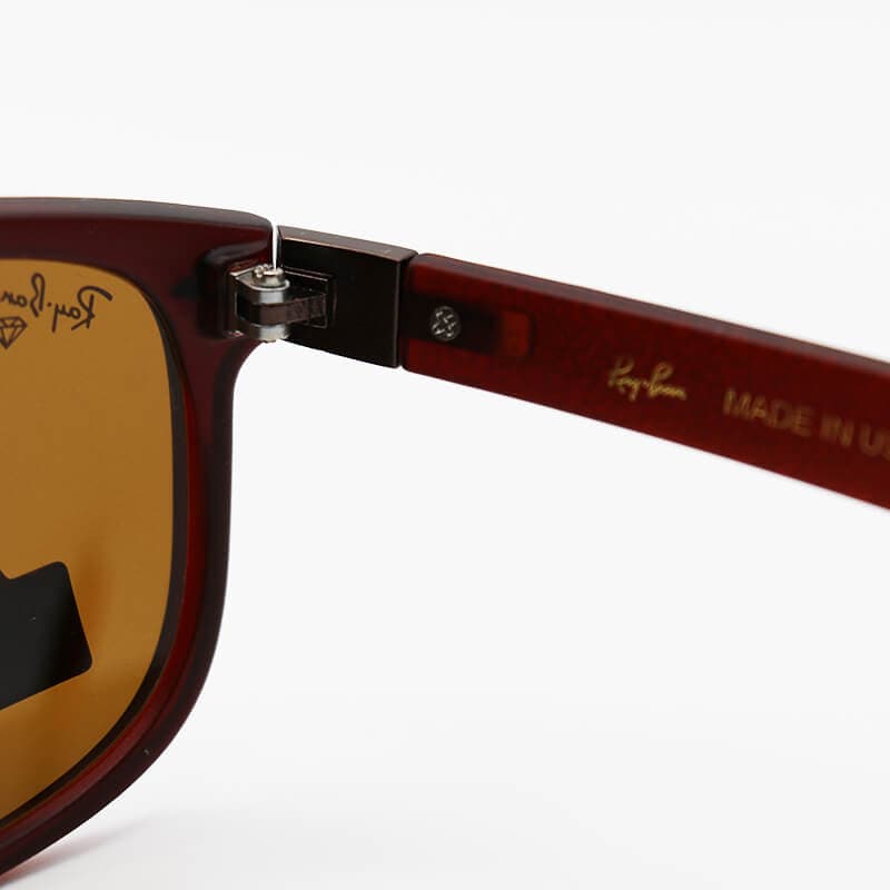 عینک آفتابی خلبانی Ray-Ban Ferrari با فریم قهوه‌ای مات، لنز قهوه ای و جنس سنگ مدل RB756 — تصویر ۵