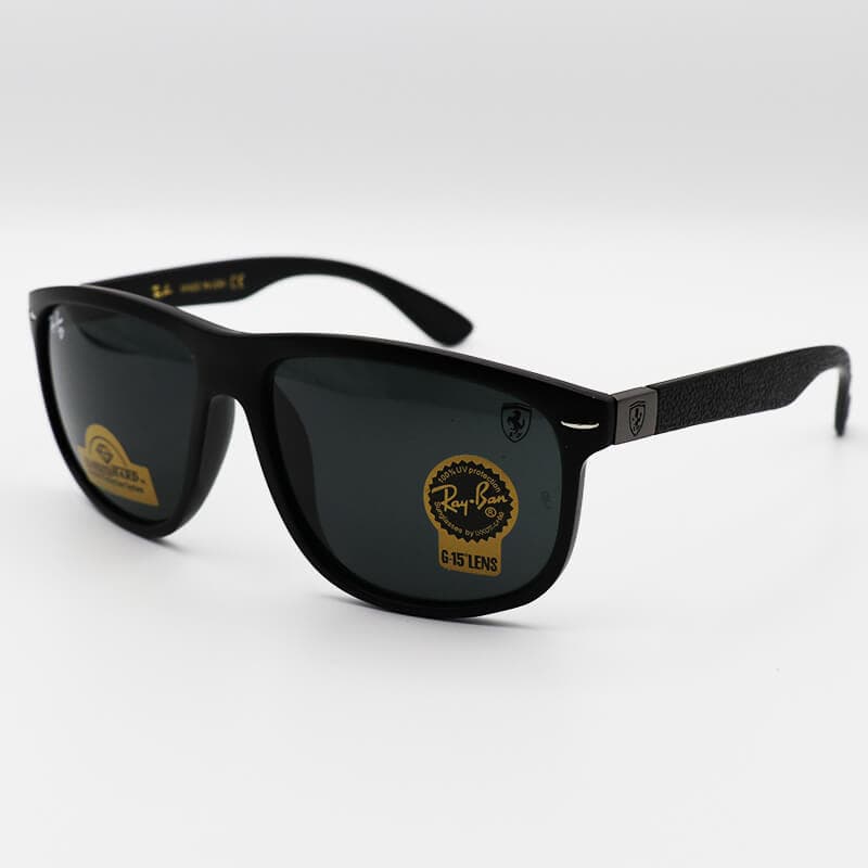 عینک آفتابی خلبانی Ray-Ban Ferrari با فریم قهوه‌ای مات، لنز قهوه ای و جنس سنگ مدل RB756 — تصویر ۹