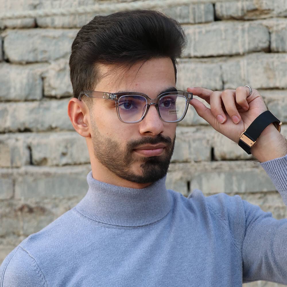 عینک بلوکات با فریم طوسی رنگ، از جنس کائوچو و شکل ویفرر مدل CD66002 — تصویر ۶