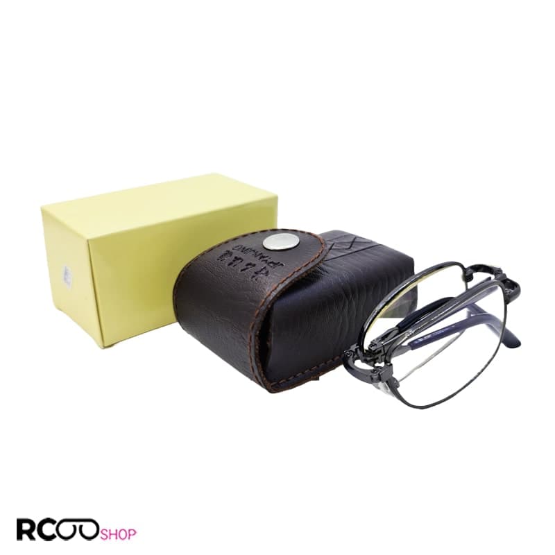عینک مطالعه تاشو آنتی رفلکس با نمره +3.50 نزدیک بین به همراه کیف مدل PD62