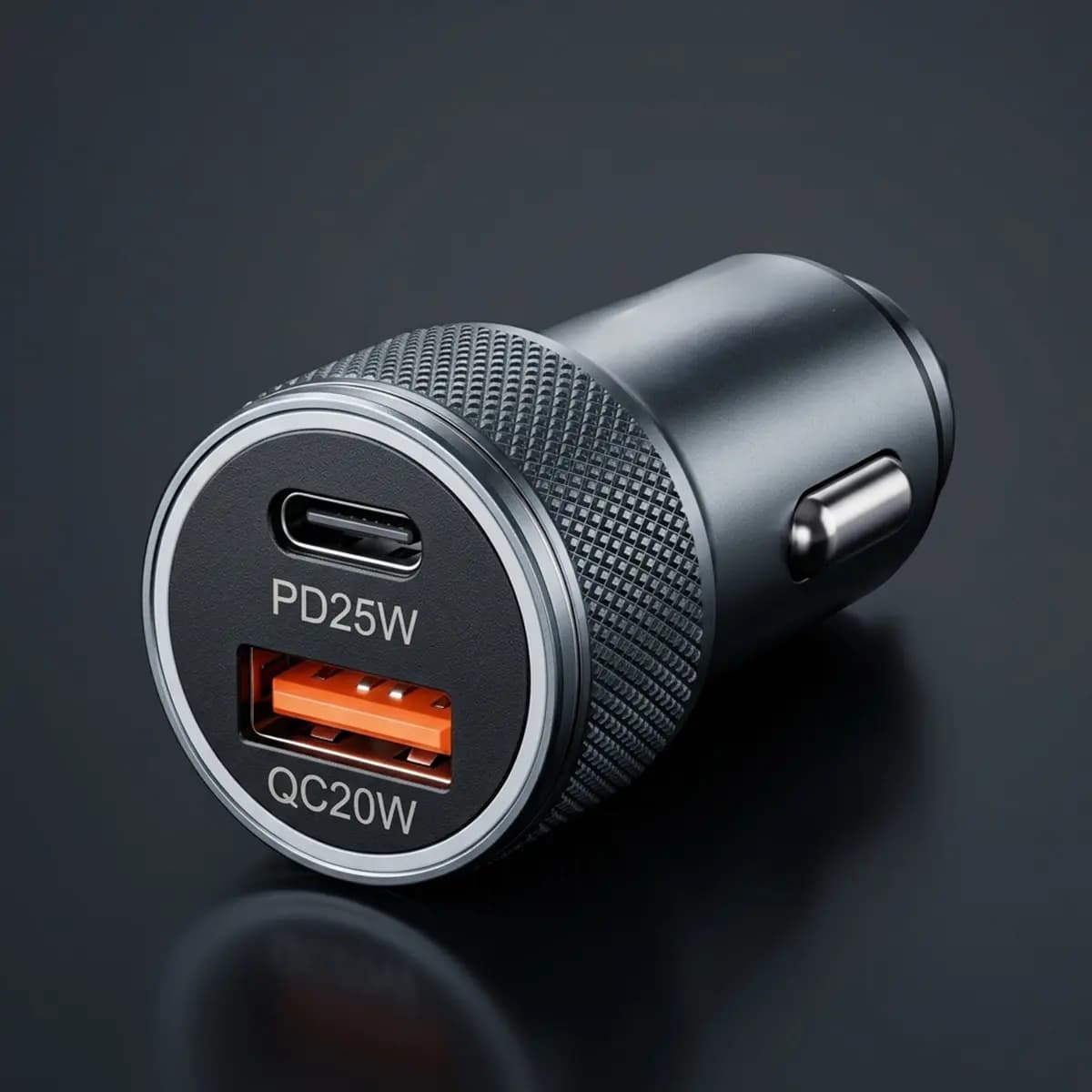 شارژر فندکی تایپ سی فست شارژ TMC مدل TM-C01 دو پورت با خروجی PD و USB بدنه فلزی — تصویر ۵