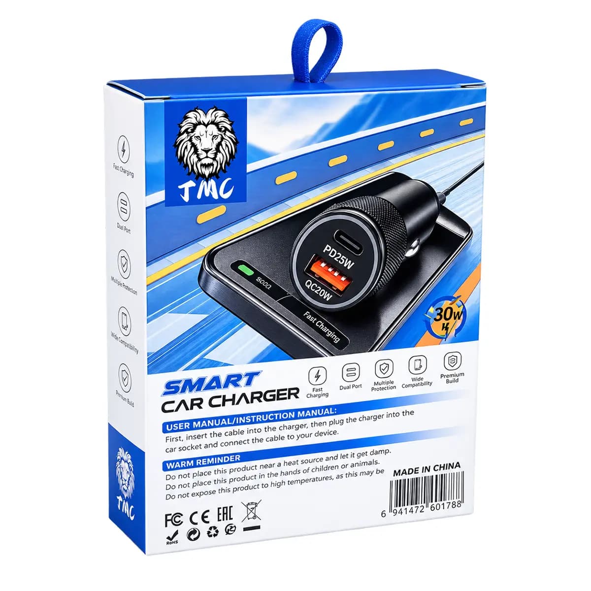شارژر فندکی تایپ سی فست شارژ TMC مدل TM-C01 دو پورت با خروجی PD و USB بدنه فلزی — تصویر ۴