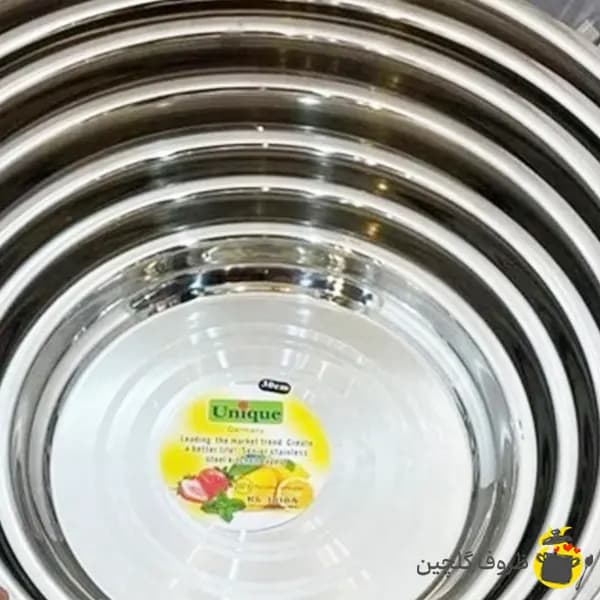 سینی استیل گرد یونیک آلمان ضخیم سایز 50 — تصویر ۲