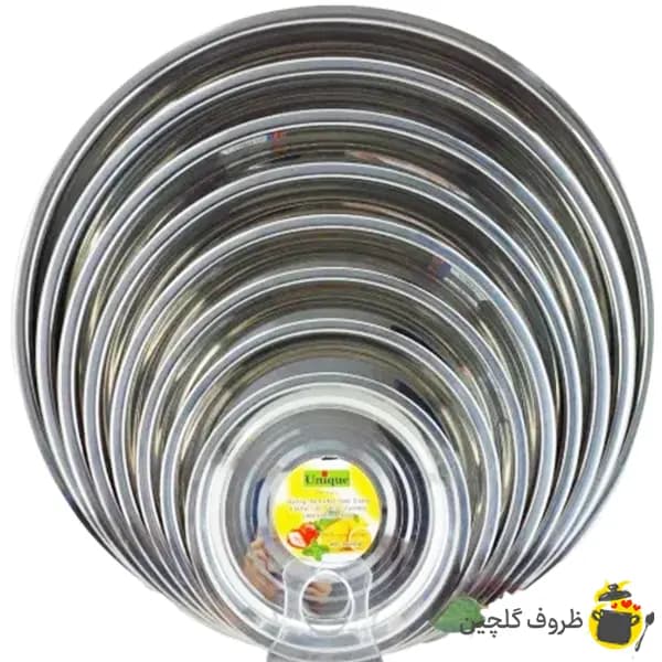 سینی استیل گرد یونیک آلمان ضخیم سایز 50 — تصویر ۳