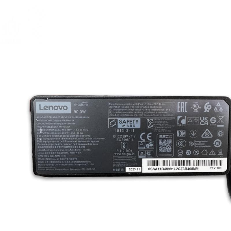 شارژر لپ تاپ لنوو 20 ولت 4.5 آمپر 90 وات USB مدل PA190074 استوک — تصویر ۲