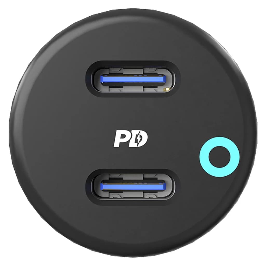 شارژر فندکی پاورولوژی 55 وات دو پورت USB-C — تصویر ۲