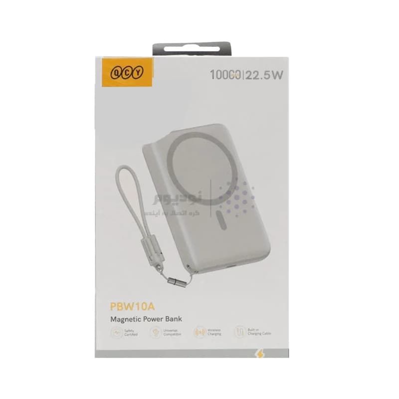 پاوربانک QCY PBW10A ظرفیت 10000mAh با شارژ بی‌سیم 15W — تصویر ۲