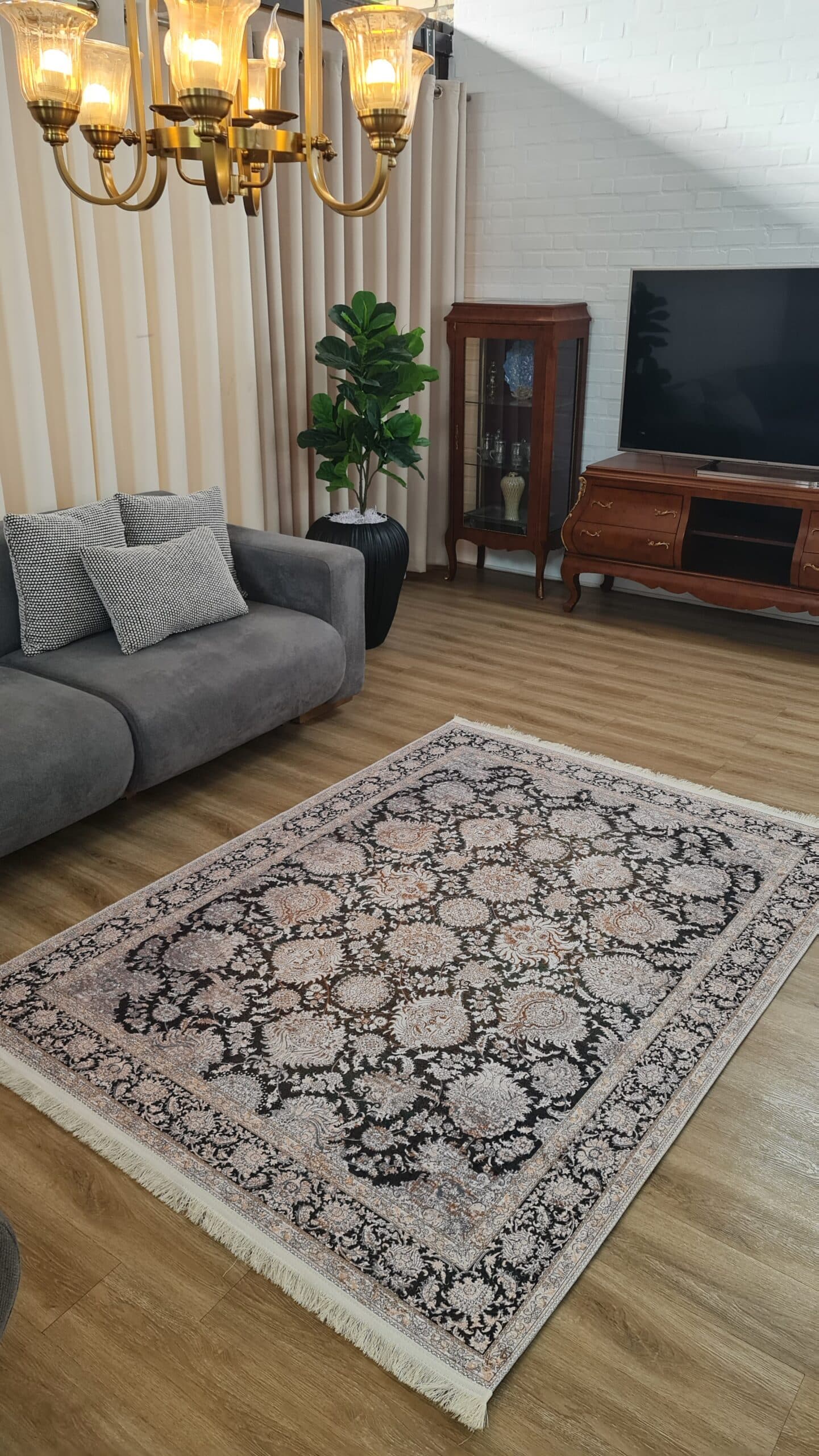 فرشینه طرح افشان کلاسیک | مناسب پذیرایی رسمی | ضد لغزش کد L421 — تصویر ۶