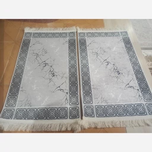 فرشینه مدرن نقره‌ای مخمل ضدلغزش قابل شستشو (سفارش در ابعاد دلخواه) h173 — تصویر ۶