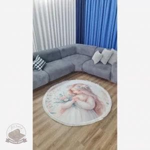 فرشینه مدرن دایره ای استُپ دار (اصلا لیز نمیخوره) رویه مخمل