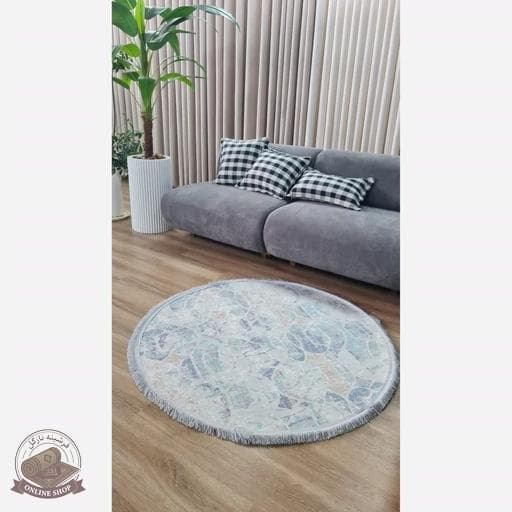 فرشینه مدرن بیضی و دایره ای جنس رویه مخمل هازان ترک q134 — تصویر ۷