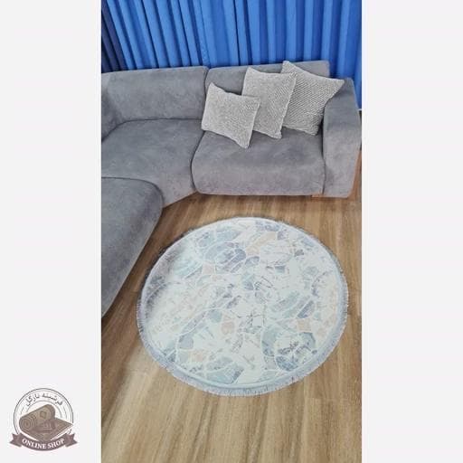 فرشینه مدرن بیضی و دایره ای جنس رویه مخمل هازان ترک q134 — تصویر ۶