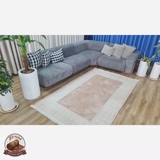 فرش مدرن استُپ دار (اصلا لیز نمیخوره) رویه مخمل هازان ترک — تصویر ۵