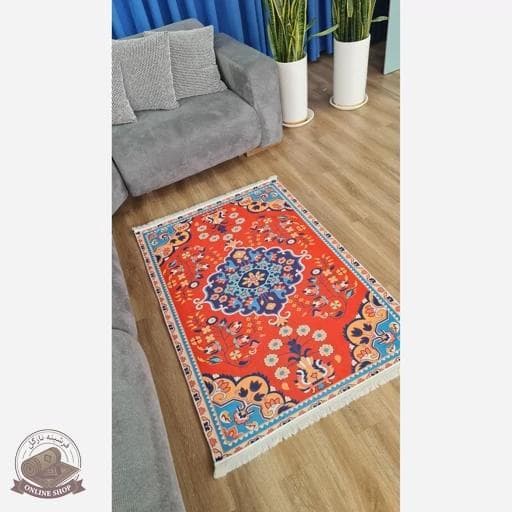 فرش مدرن طرح ابریشمی استُپ دار (اصلا لیز نمیخوره) رویه مخمل — تصویر ۲
