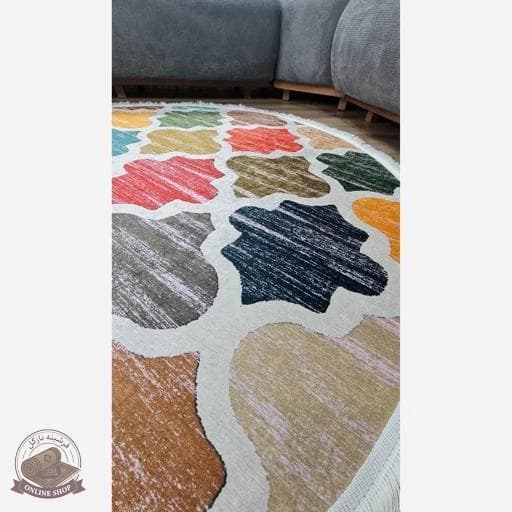 فرشینه مدرن دایره ای استُپ دار (اصلا لیز نمیخوره) رویه مخمل m267 — تصویر ۵