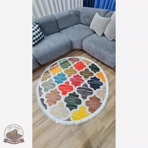 فرشینه مدرن دایره ای استُپ دار (اصلا لیز نمیخوره) رویه مخمل m267 — تصویر ۲