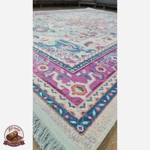 فرش مخمل طرح افشان استُپ دار (اصلا لیز نمیخوره) کد m210 — تصویر ۷
