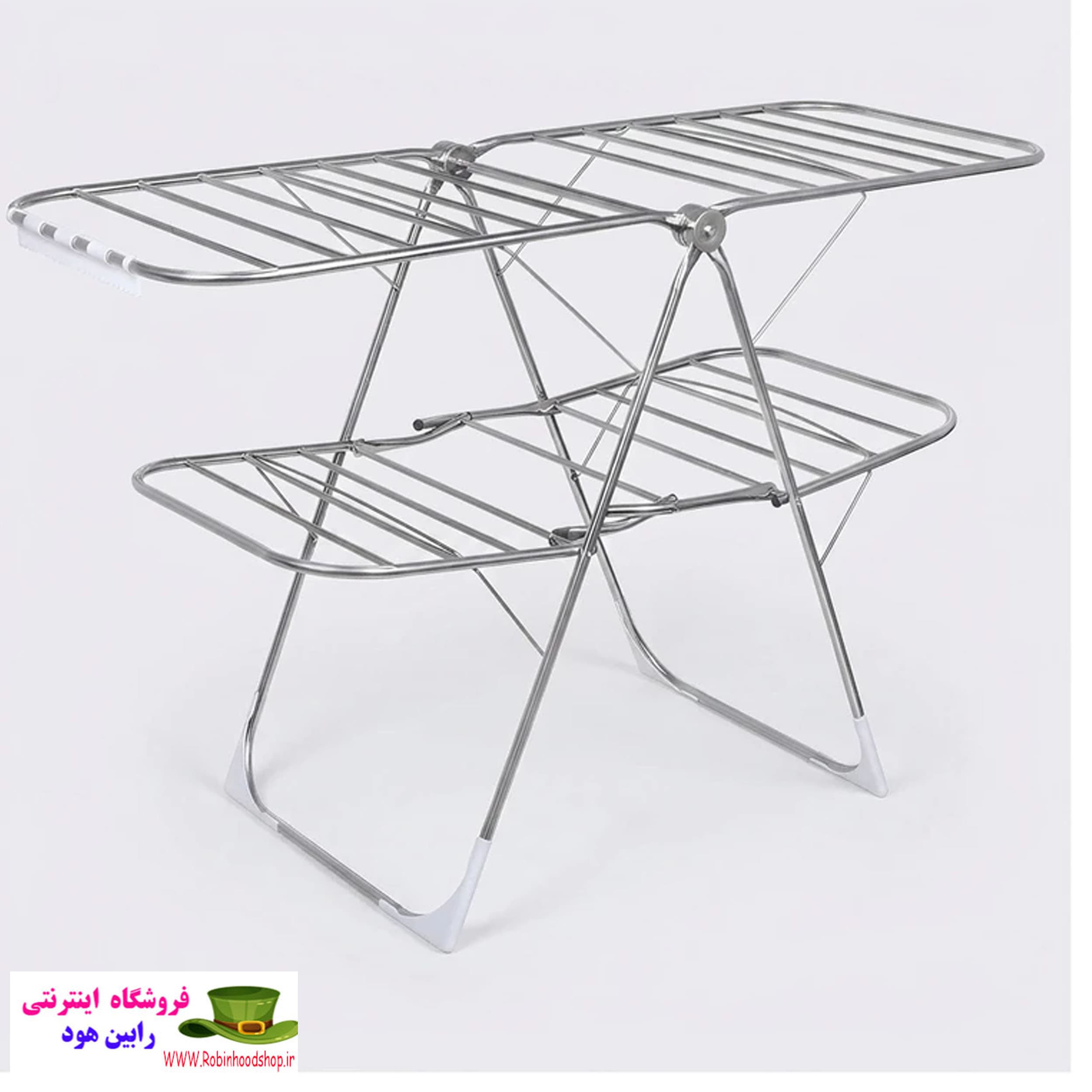 بند رخت تاشو 4 بال کد HN2FX-4B، استیل دو طبقه