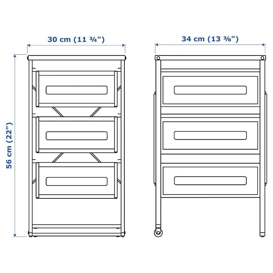 دراور فلزی سفید ایکیا IKEA-LENNART — تصویر ۵