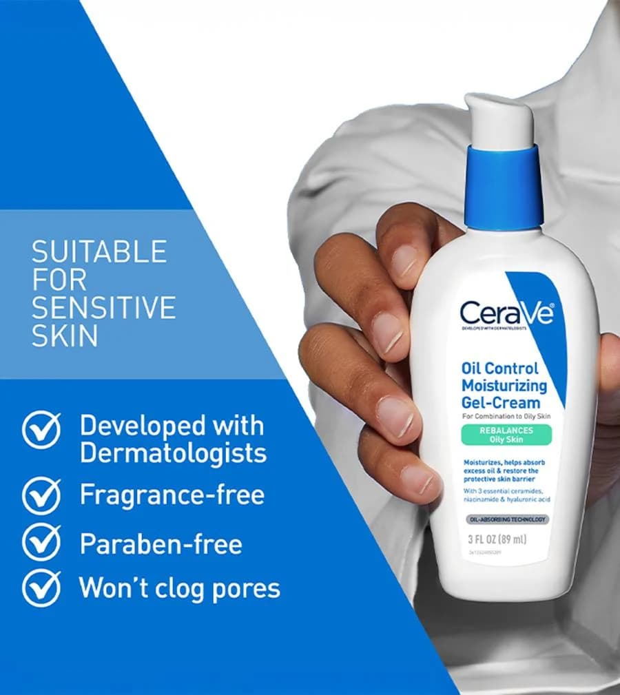 ژل کرم آبرسان کنترل چربی سراوی CeraVe Oil Control Moisturizing Gel-Cream — تصویر ۴
