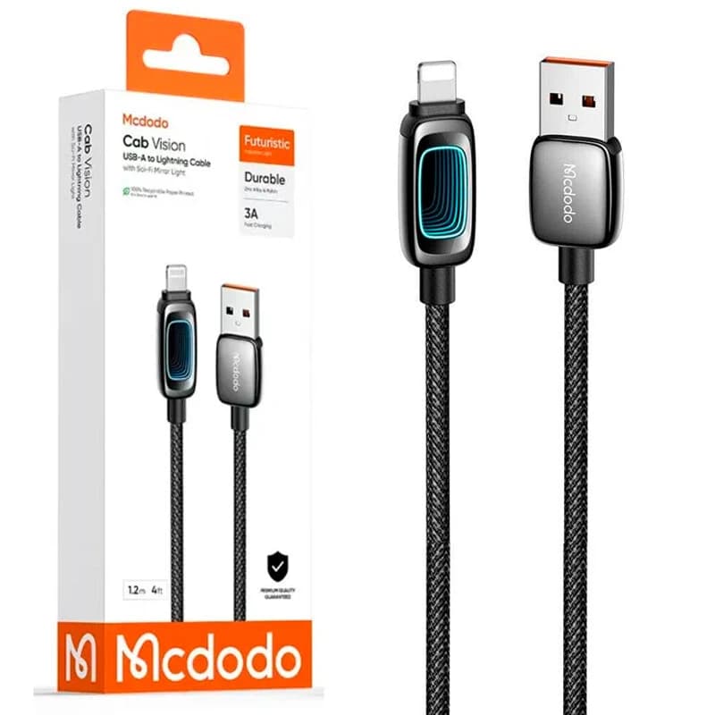 کابل لایتنینگ فست شارژ 3 آمپر مک دودو CA-036 طول 1.2 متر