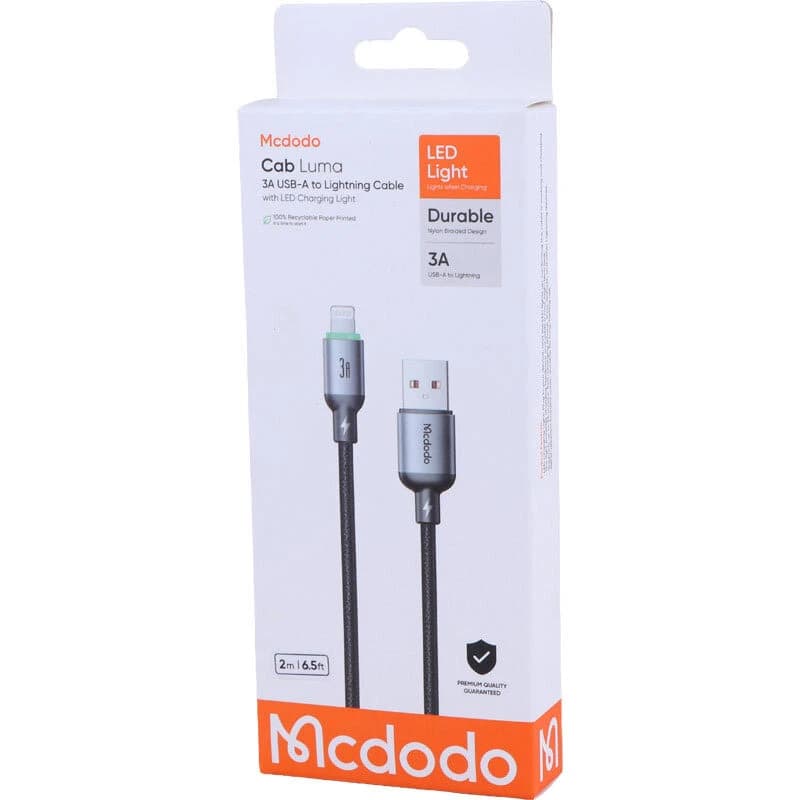 کابل لایتنینگ فست شارژ 3 آمپر مک دودو Cab Luma CA-6541 طول 2 متر — تصویر ۷