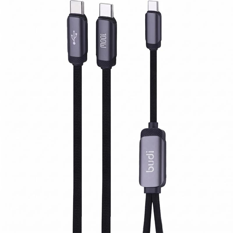 کابل دو سر فست شارژ 100 وات بودی DC266TTT12 طول 1.2 متر — تصویر ۲