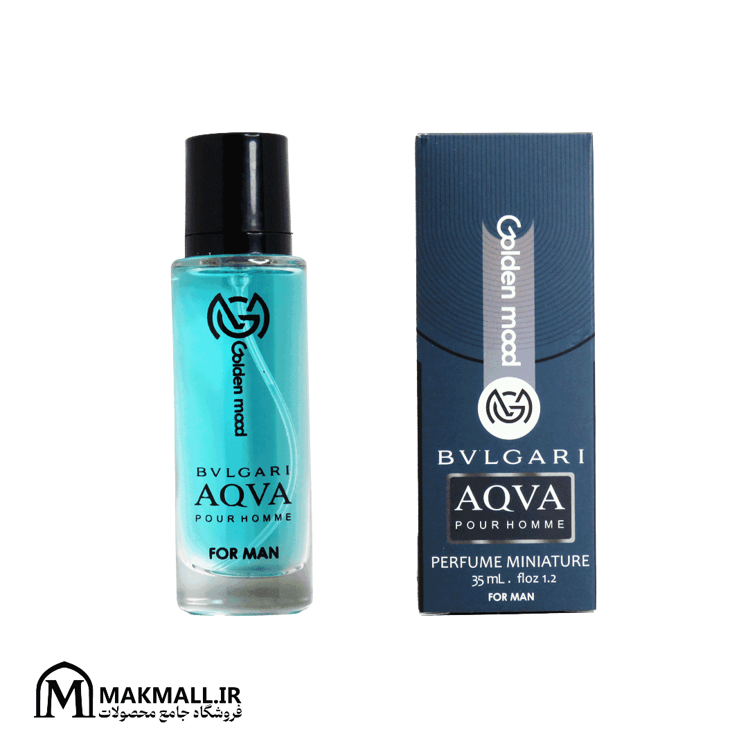 ادکلن مردانه گلدن مود مدل آکوا بولگاری حجم 35 میل | Golden Mood Bvlgari Aqva Perfume Miniature for Men 35ml