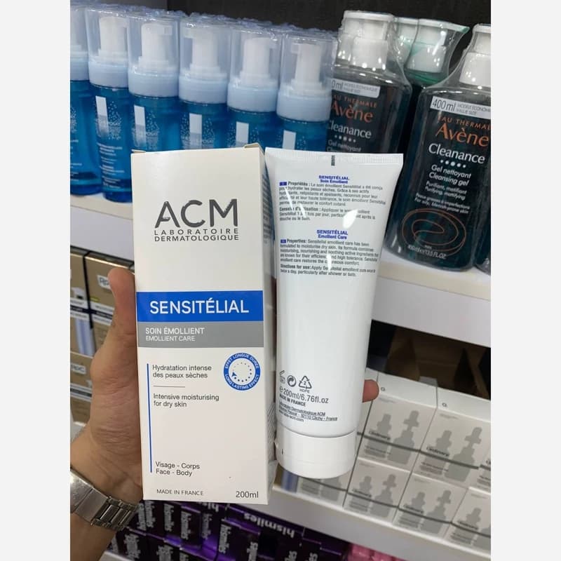 ژل شستشوی صورت و بدن پوست خشک ای سی ام ACM Sensitelial کد 1760 — تصویر ۲