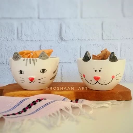 آجیل خوری تنقلات کاسه فانتزی عروسکی سرامیکی اردوخوری