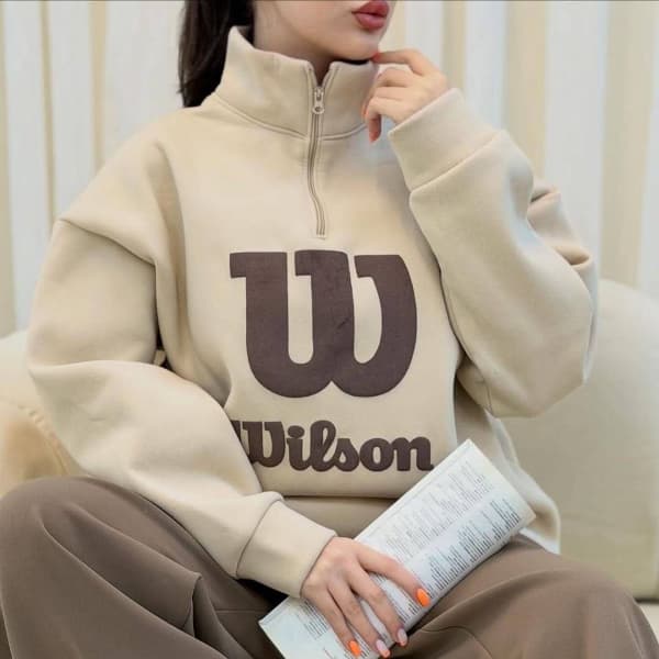 دورس داخل کرکی نیم زیپ طرح Wilson کد 100484 — تصویر ۲