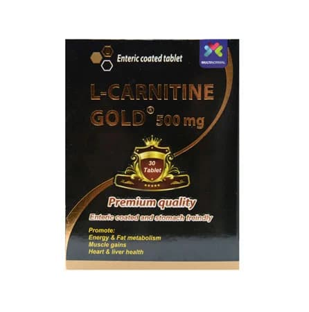 قرص ال کارنیتین گلد 500 میلی گرم برند مولتی نرمال 30 عددی