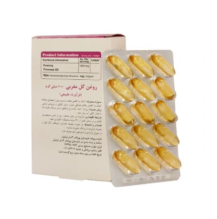 کپسول روغن گل مغربی 1000 میلی گرم برند ویتا تایم 30 عددی — تصویر ۲