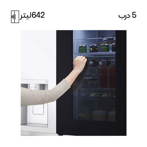یخچال فریزر ساید بای ساید ۵ درب ال جی اینستاویو مدل GR-X34FRLRL نقره‌ای استیل — تصویر ۳