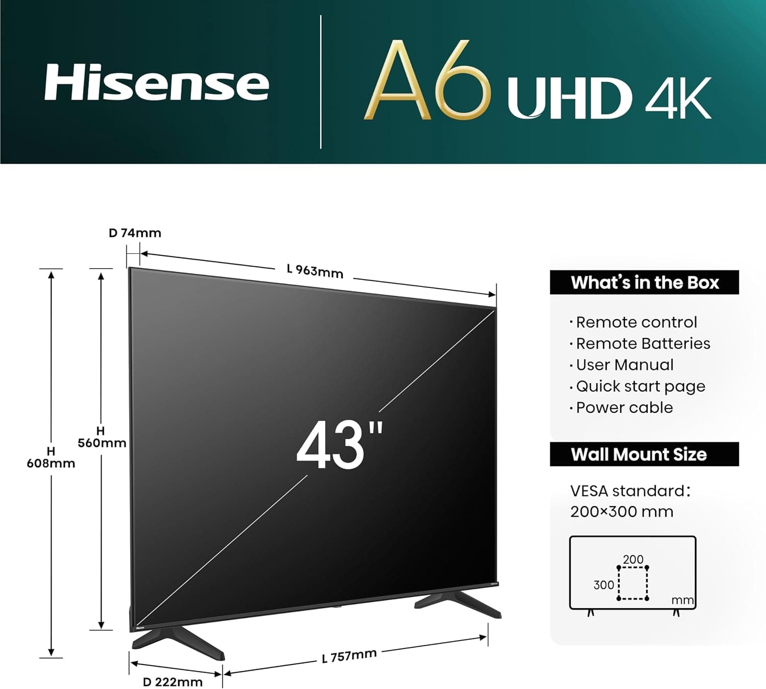 تلویزیون ۴۳ اینچ 4K هوشمند هایسنس مدل 43A61N — تصویر ۷