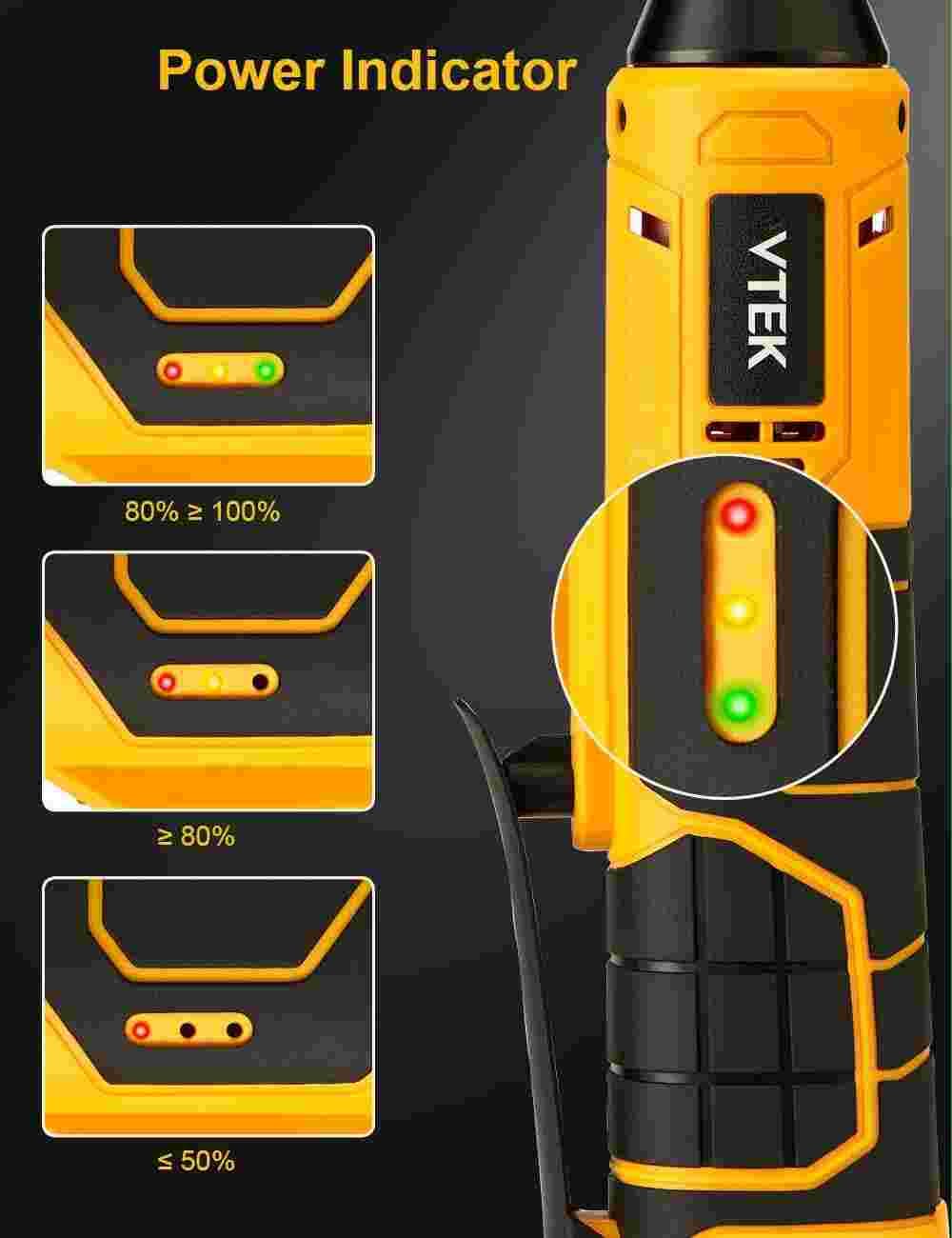 آچار بکس جغجغه ای شارژی VTEK مدلV116-2 — تصویر ۴
