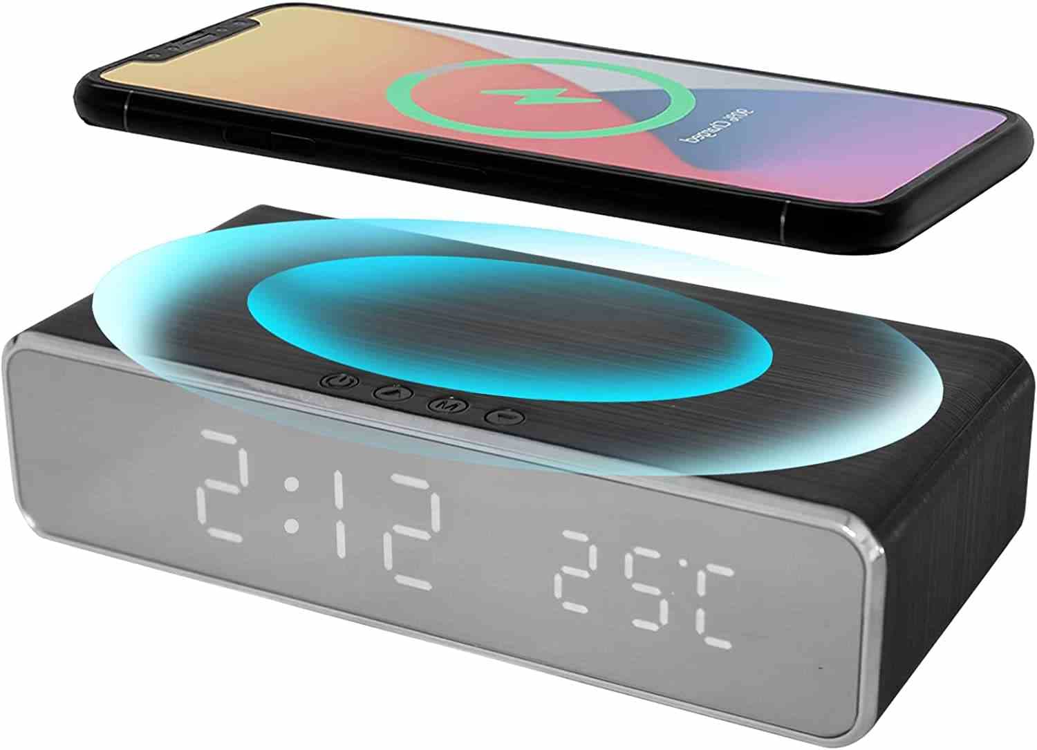 ساعت رومیزی با شارژر بی سیم Wireless Charging Digital Alarm Clock